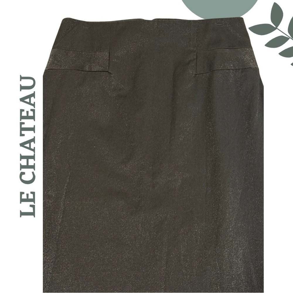 🛍️3/$40 LE CHÂTEAU Black Shimmer Pencil Skirt – Size 11/12 - Picture 3 of 4